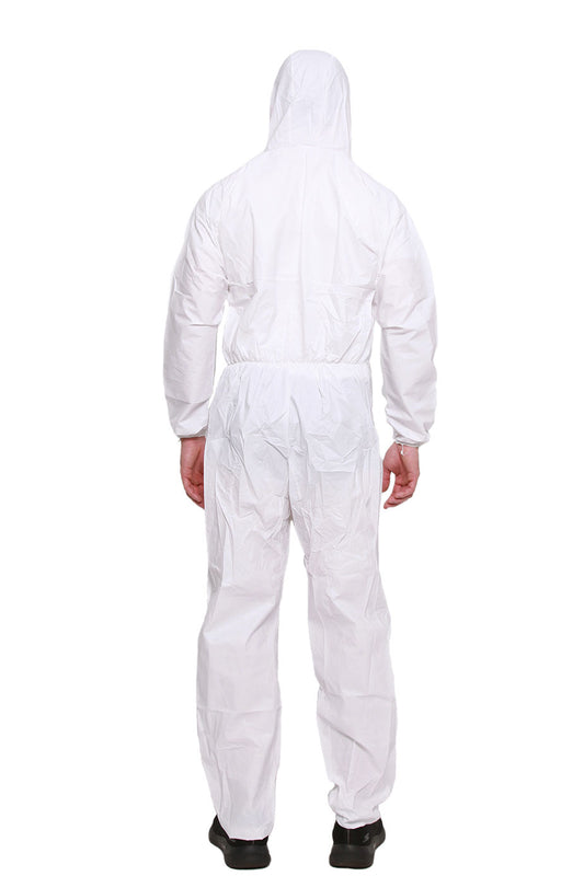 HAZMAT Disposable Coverall Full Body Protective Suit with Hood