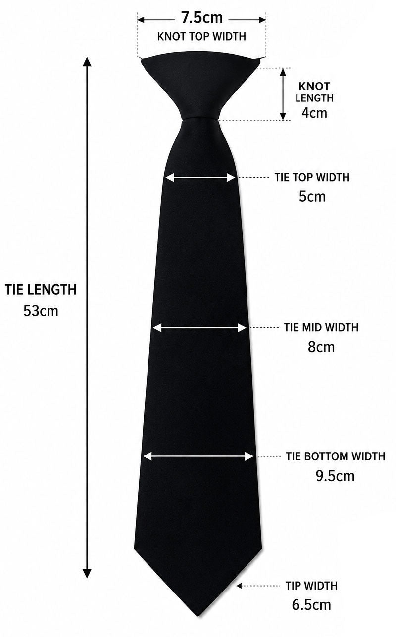 Corbata unisex con clip en color negro