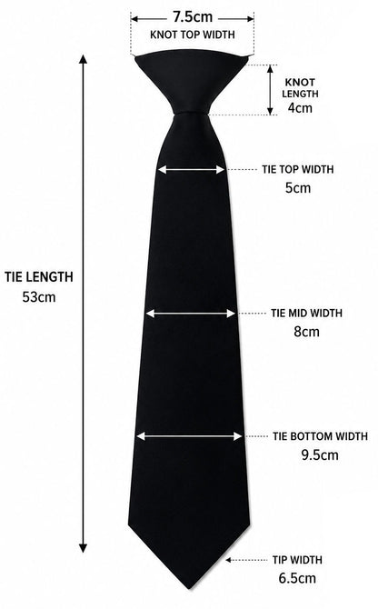 Corbata unisex con clip en color negro