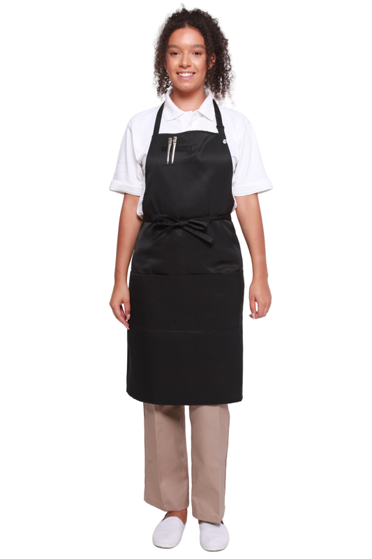 HEBE Polycotton Bib Apron with Pockets