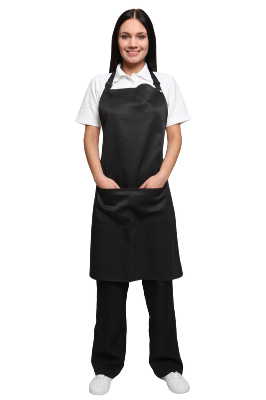HEBE Polycotton Bib Apron with Pockets