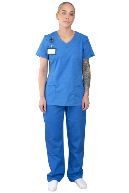 Ladies Scrub Set in Hospital Blue