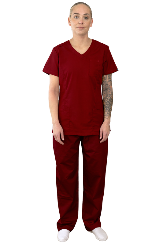 Ladies Scrub Set in Maroon