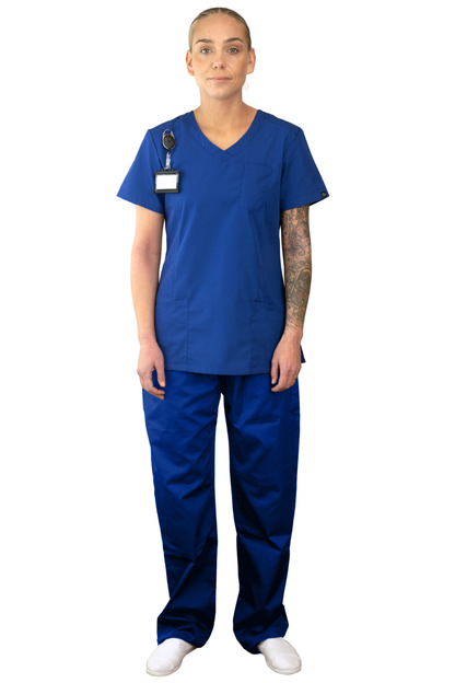 Ladies Scrub Set in Royal Blue