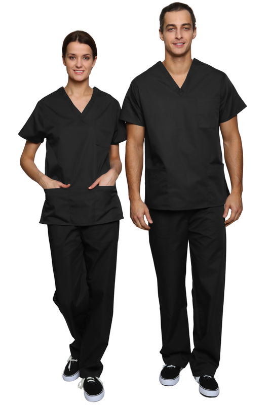 Unisex Scrub Set in Black