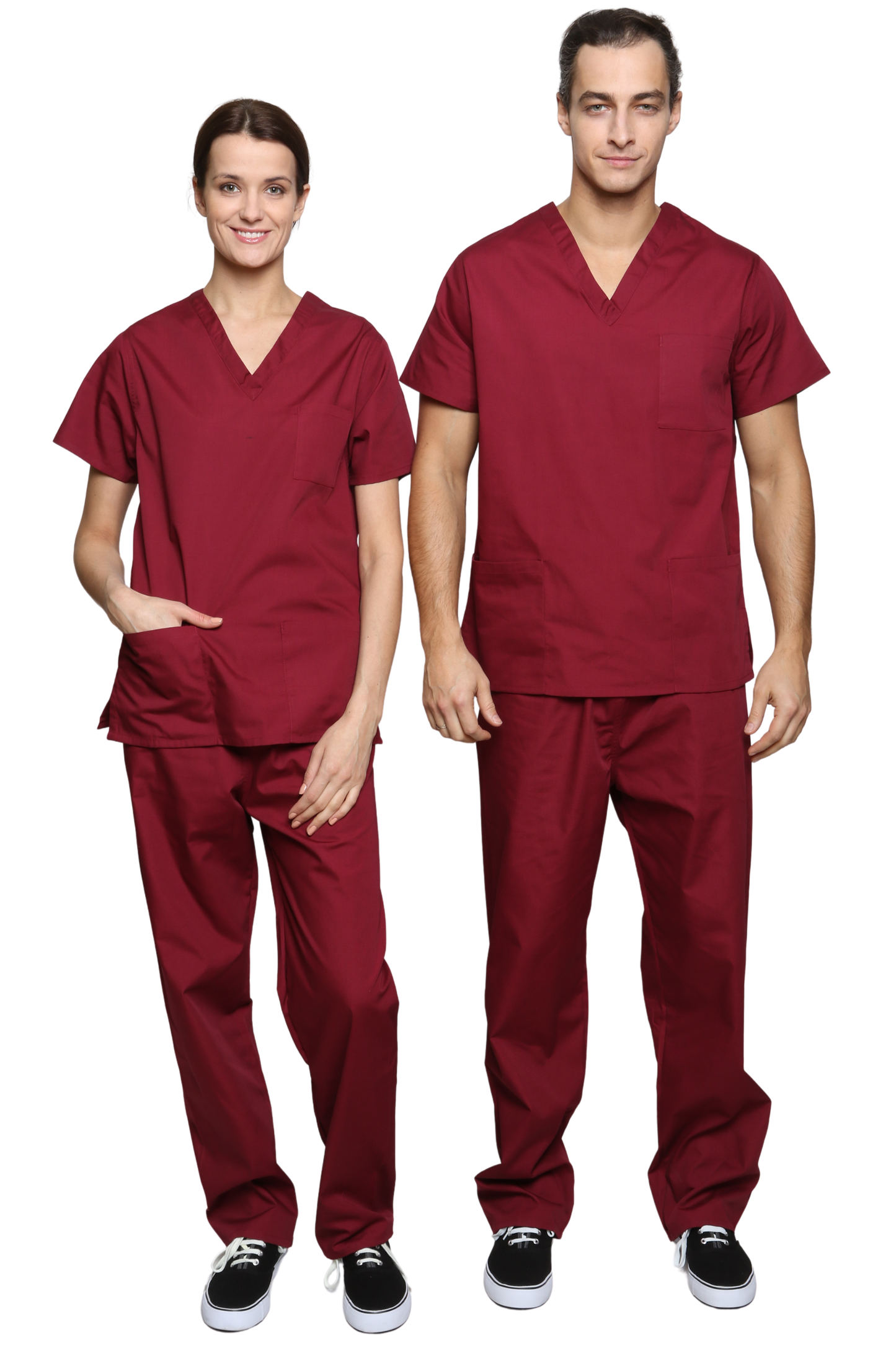Unisex Scrub Set in Maroon
