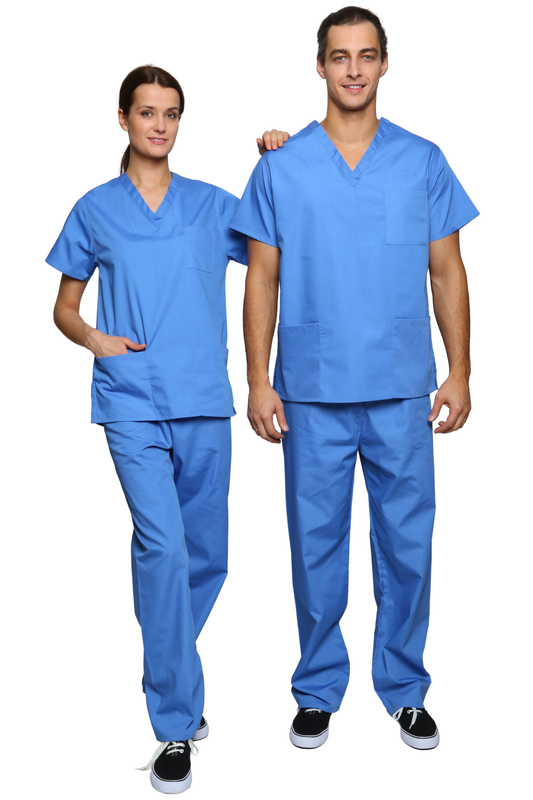 Unisex Scrub Set in Hospital Blue