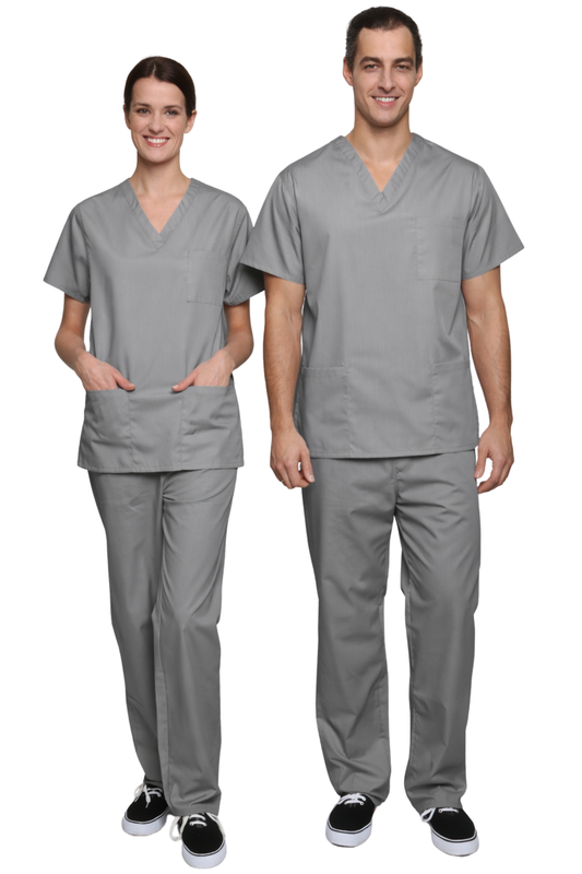 Unisex Scrub Set in Hospital Grey