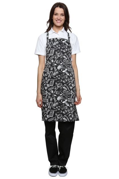 MACCHIATO Polycotton Bib Apron Patterned