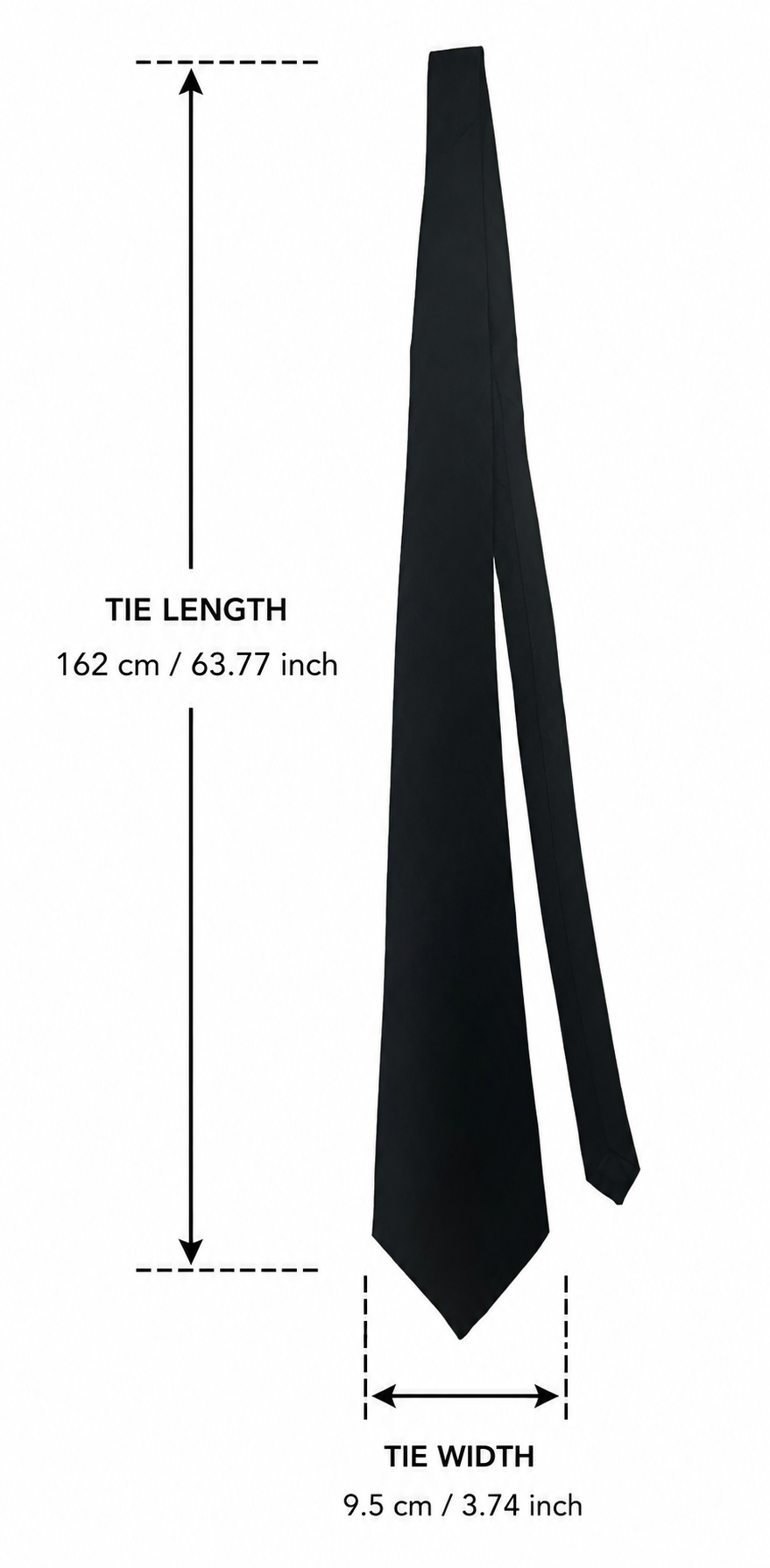 Corbata unisex en negro