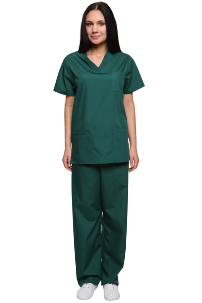 Unisex Scrub Set in Bottle Green