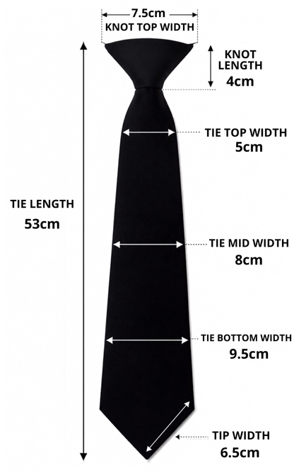 Classic Black Clip-On Uniform Necktie Professional Workwear Tie